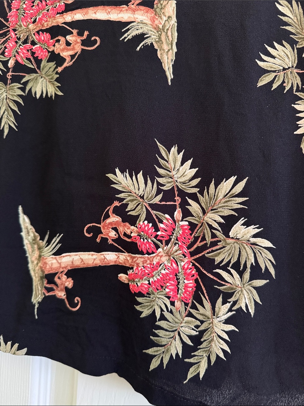 Loco Lindo monkey & palm tree button down blouse - L - Picture 4 of 5